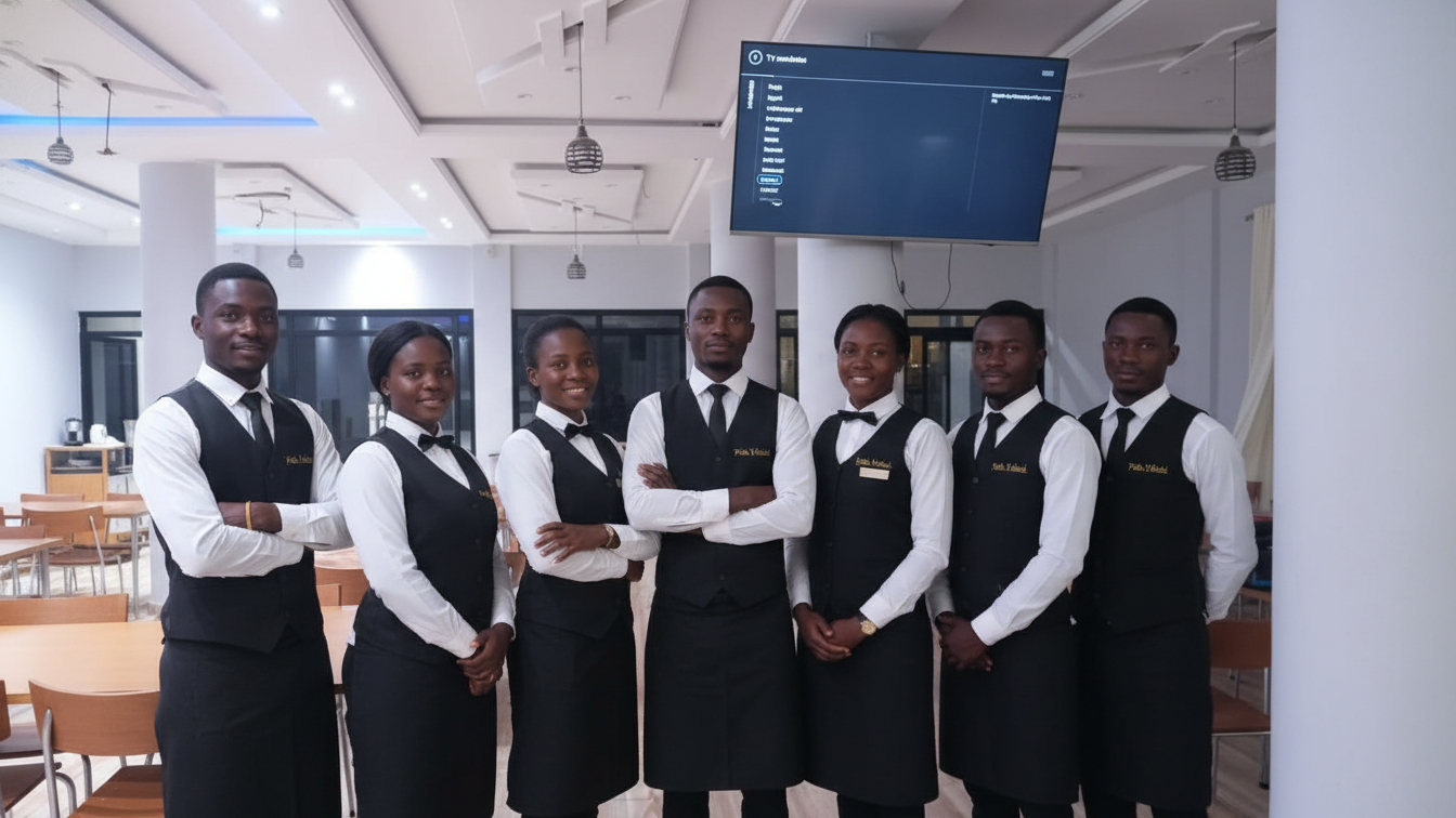 elegant restaurant interior modern African decor